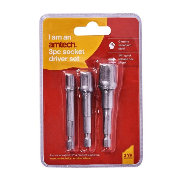 3 Piece socket driver set