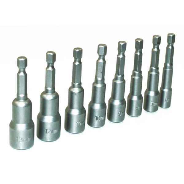 8 Piece metric magnetic hex nut driver set