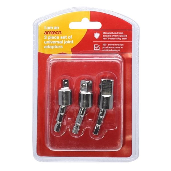 3 Piece universal joint adaptor set