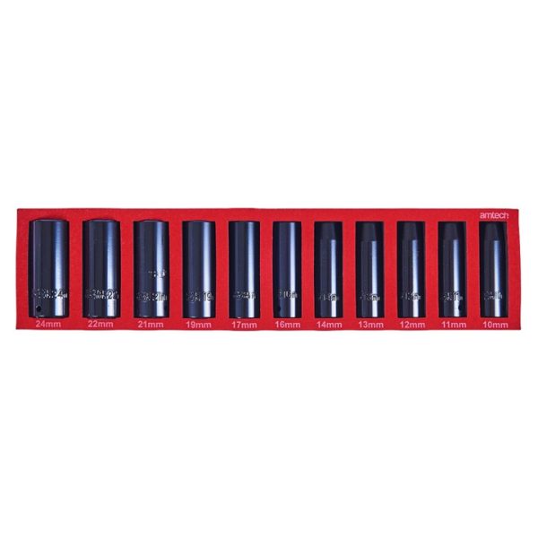 11 Piece 13mm (1/2'') deep impact socket set