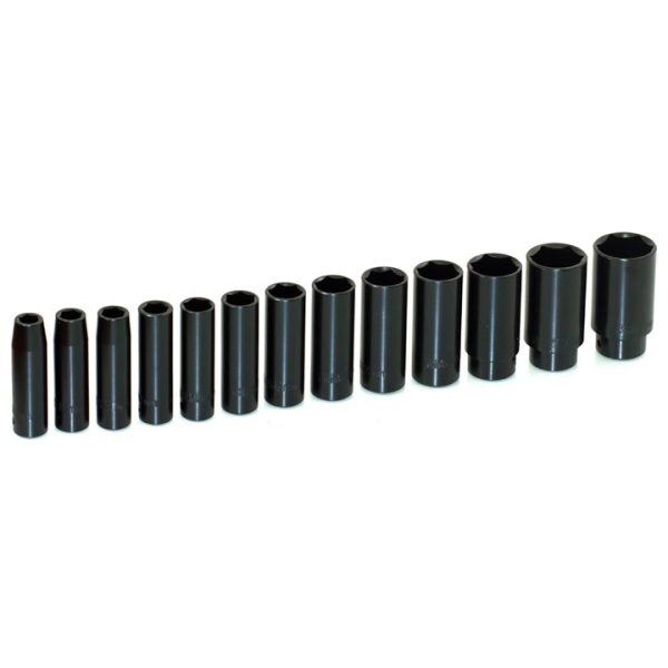 13 Piece 1/2'' square drive deep impact socket set