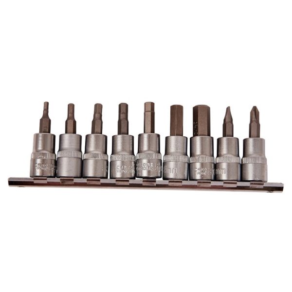 10 Piece 10mm (3/8") drive hex bit socket set