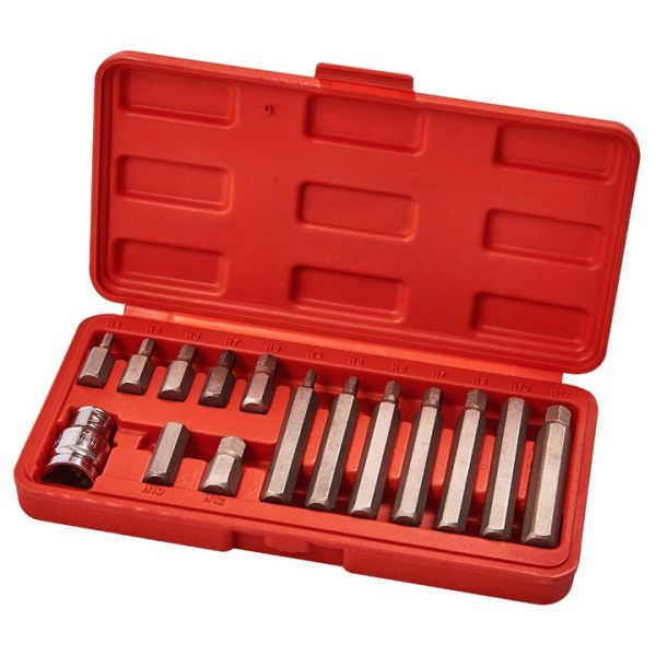 15 Piece Hex bit and socket set