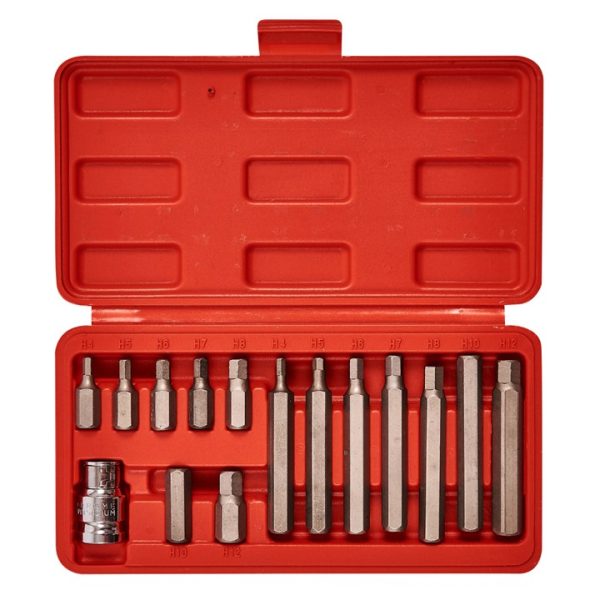 15 Piece Hex bit and socket set