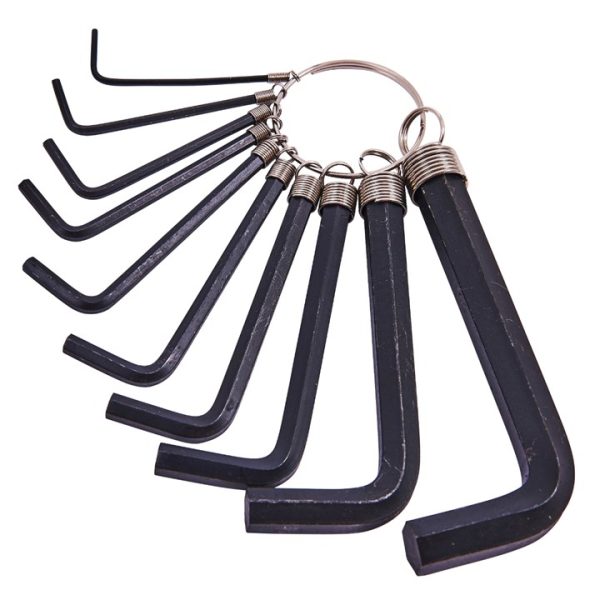 10 Piece hex key set and keyring