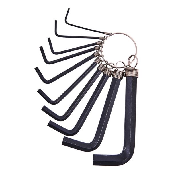 10 Piece hex key set and keyring