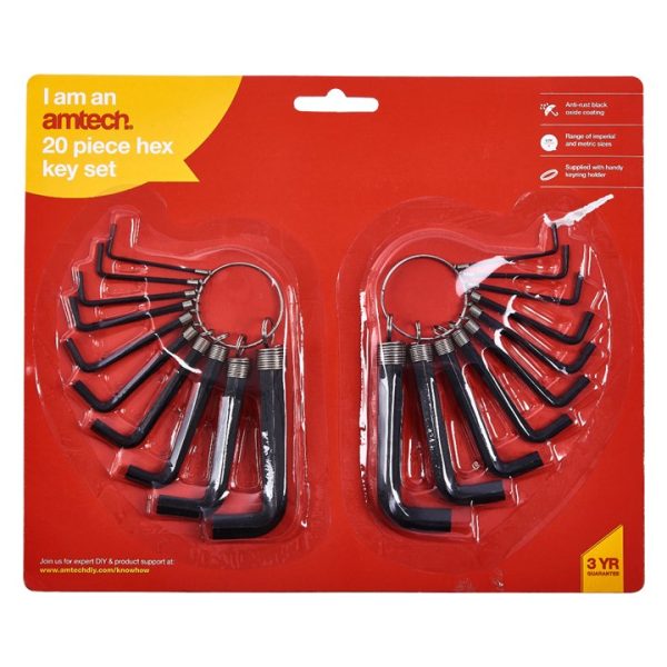 20 Piece hex key set and keyring