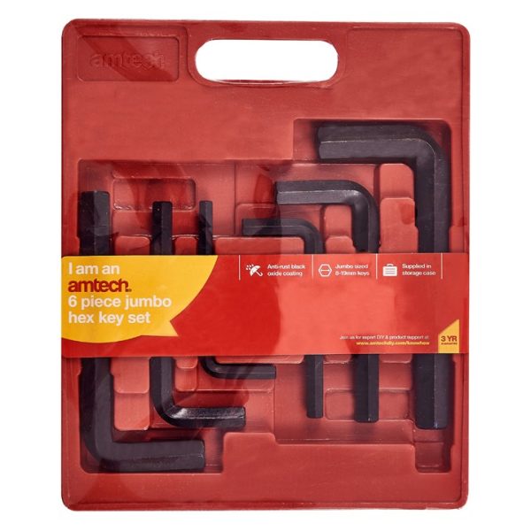 6 Piece jumbo hex key set