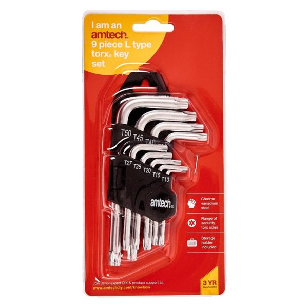 9 Piece L-type Torx key set