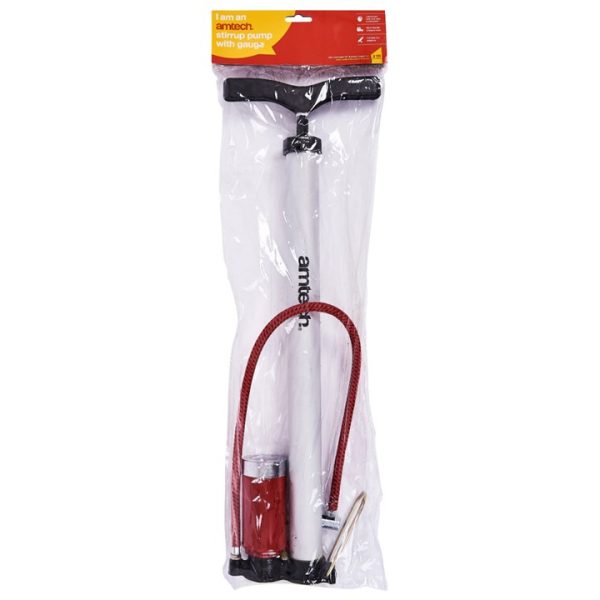 Stirrup pump with gauge