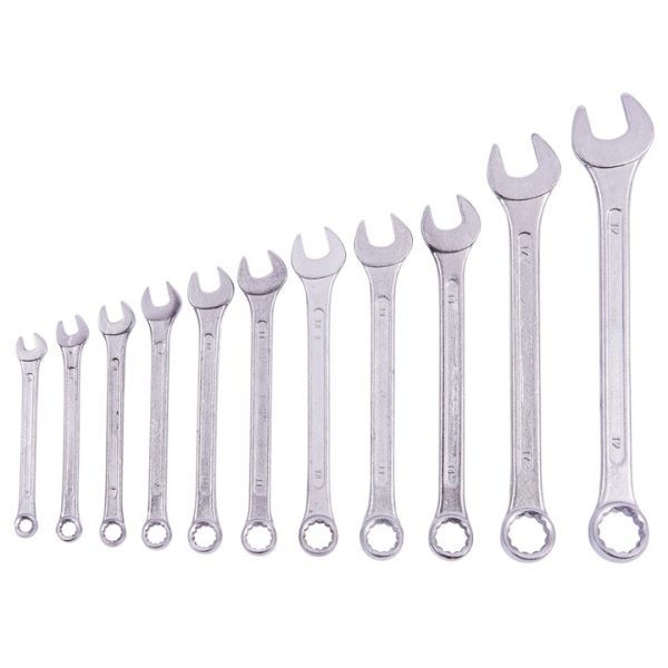 11 piece combination spanner set with storage pouch