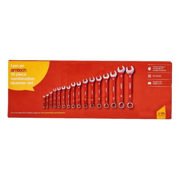 16 piece combination spanner set