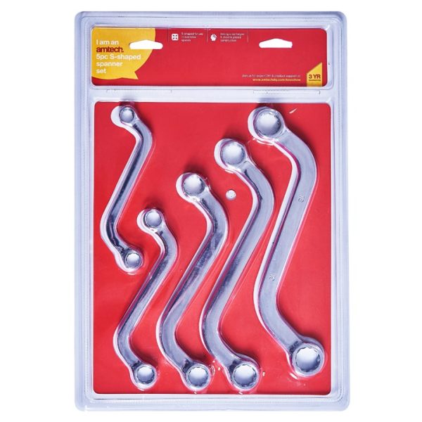 5 Piece S-shaped spanner set