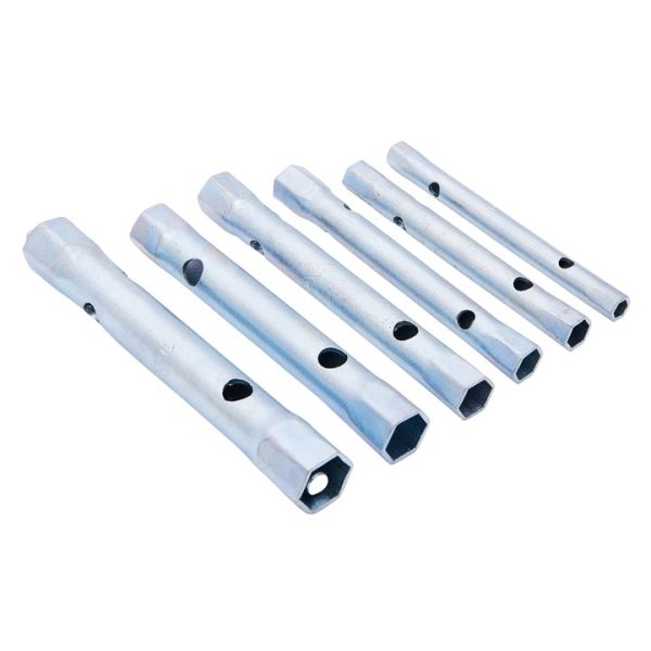 6 Piece tubular box spanner set with Tommy bar