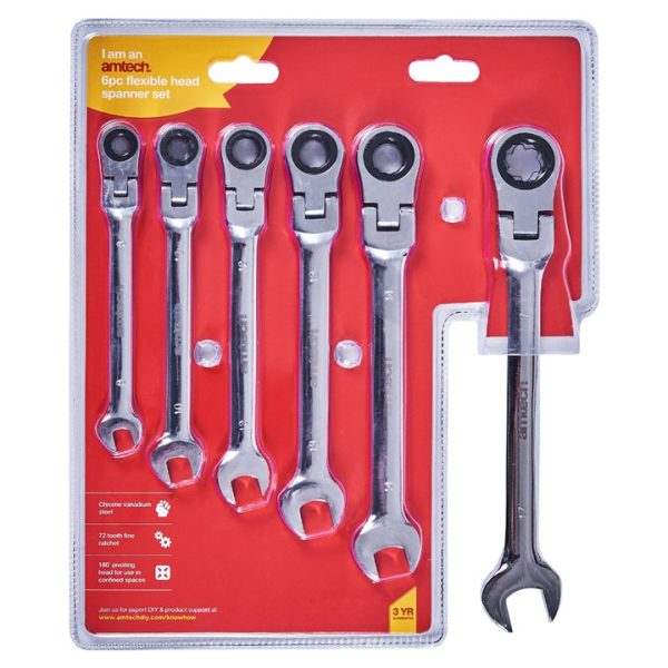 6 Piece flexible gear spanner set