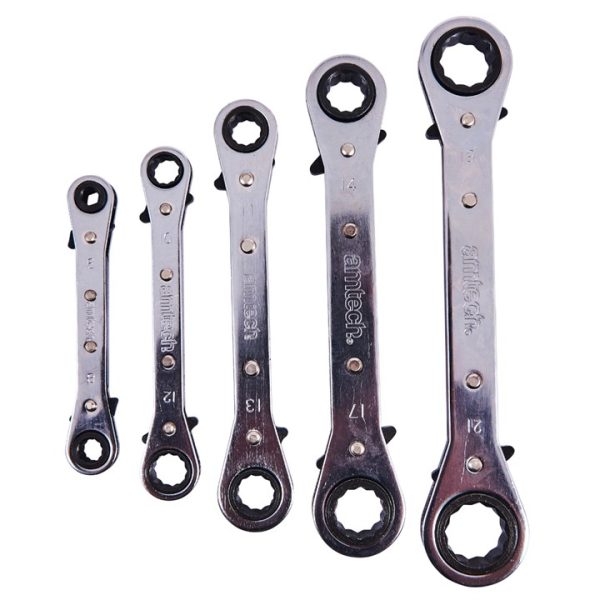 5 Piece ring ratchet spanner set