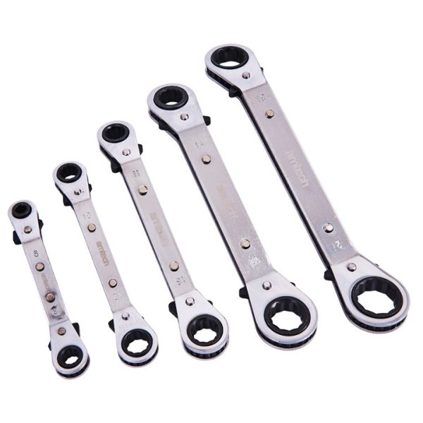 5 Piece offset ring ratchet spanner set