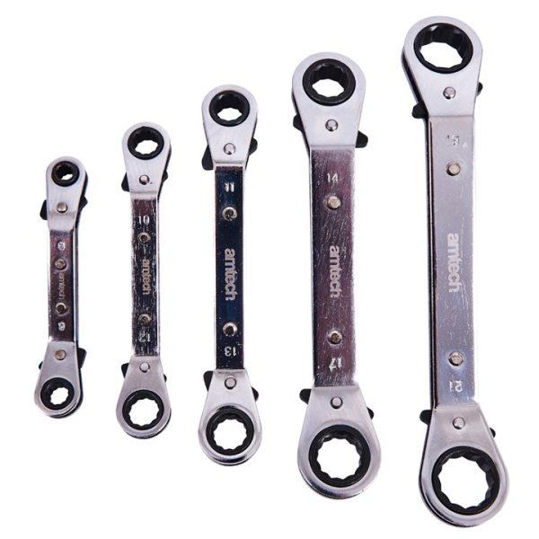 5 Piece offset ring ratchet spanner set