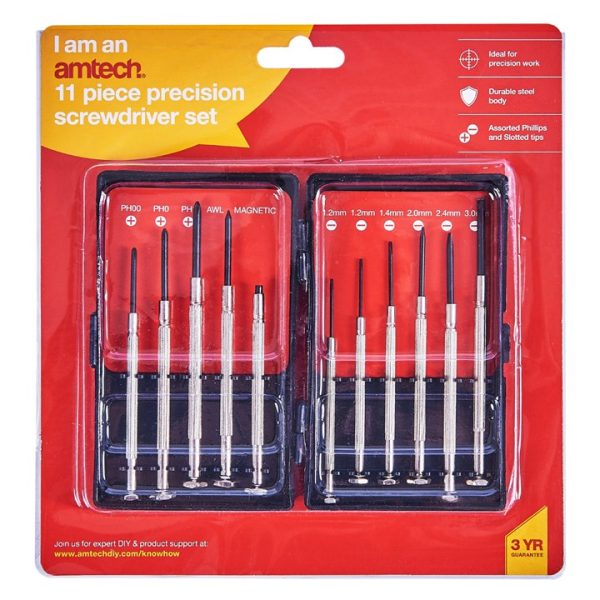 11 Piece precision screwdriver set