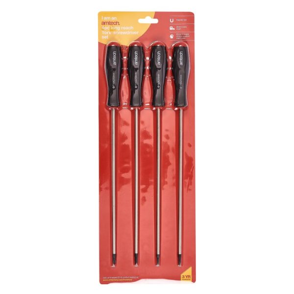 4 Piece long reach Torx screwdriver set