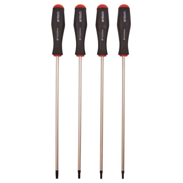 4 Piece long reach Torx screwdriver set