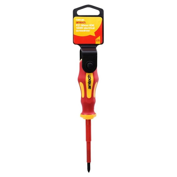 80mm Pozidriv VDE 1000V electrical screwdriver with PZ 1 tip