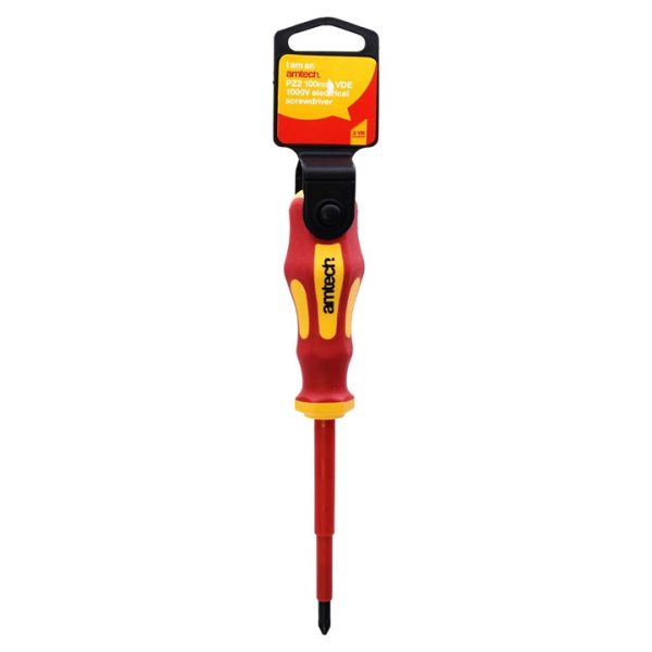 100mm Pozidriv VDE 1000V electrical screwdriver with PZ 2 tip