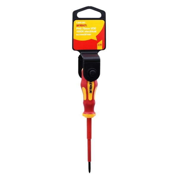 75mm Phillips VDE 1000V electrical screwdriver with PH 0 tip