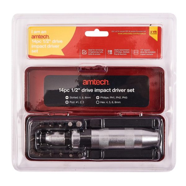 14 Piece 13mm (1/2") drive impact driver set