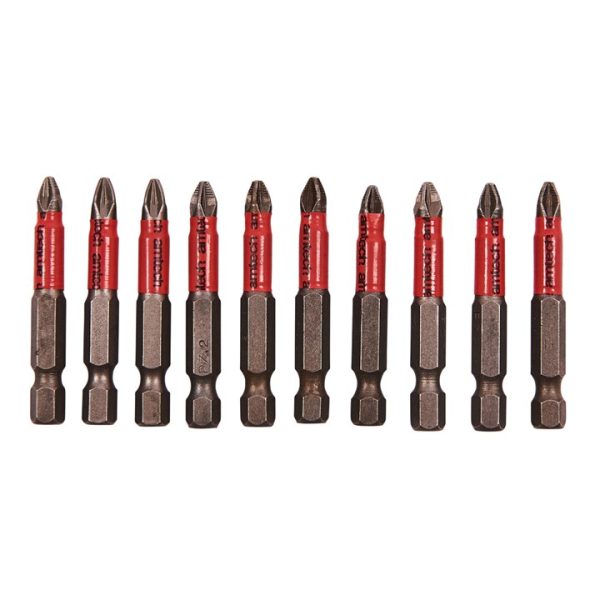 10 Piece 50mm non-slip Pozi drive bit set