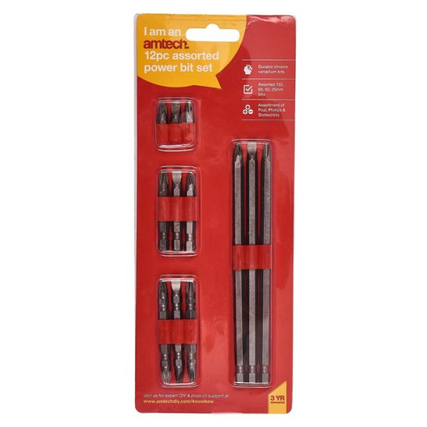 12 Piece power bit set