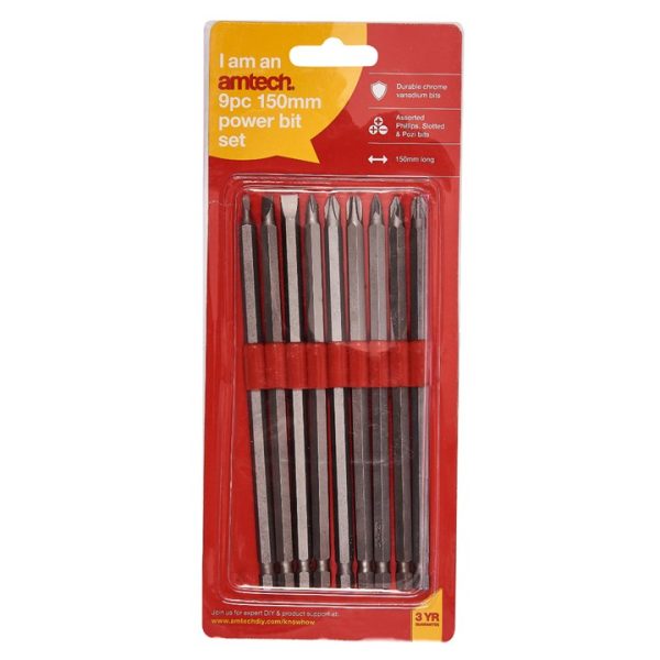 9 Piece 150mm power bit set