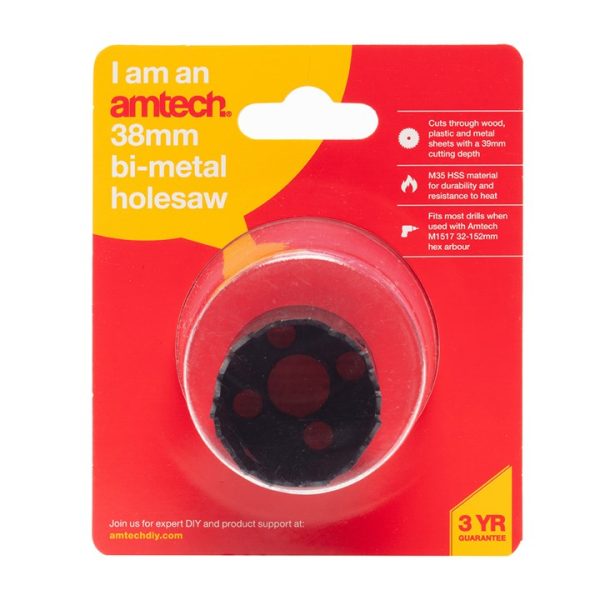 Amtech 38mm Bi-metal holesaw