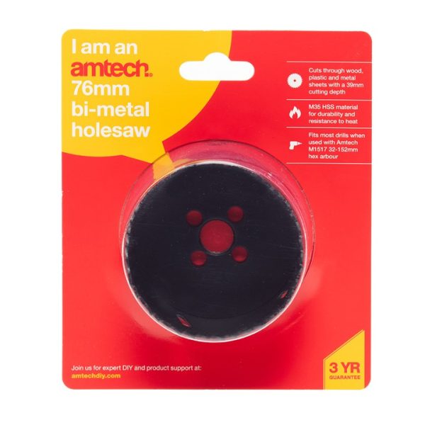 Amtech 76mm Bi-metal holesaw