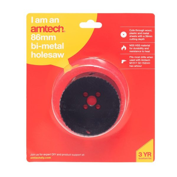 Amtech 86mm Bi-metal holesaw