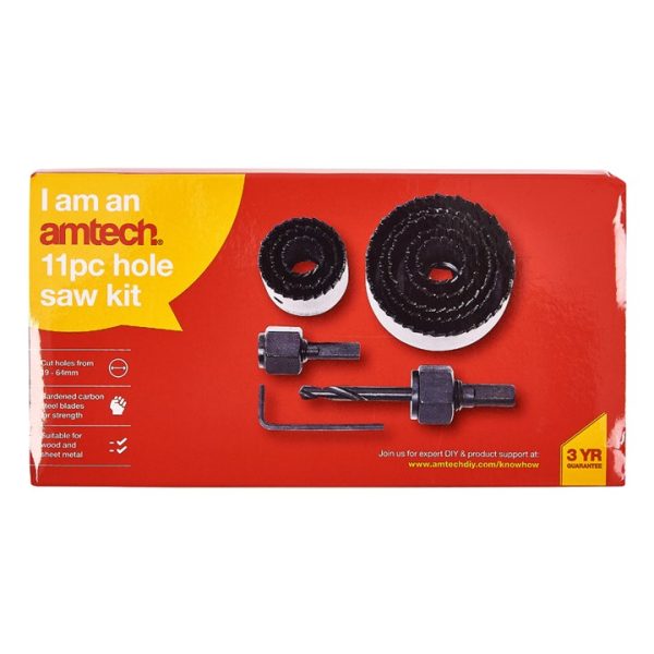 11 Piece circular hole saw kit