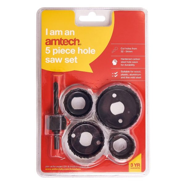 5 Piece circular hole saw set