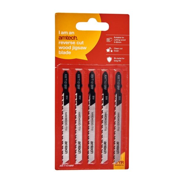 5 Piece reverse cut wood jigsaw blade Set (AMT101BRF)