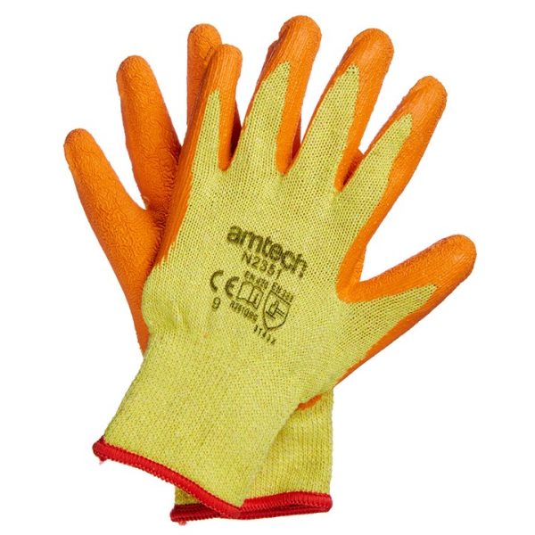 Large (Size 9) Latex palm coated gloves