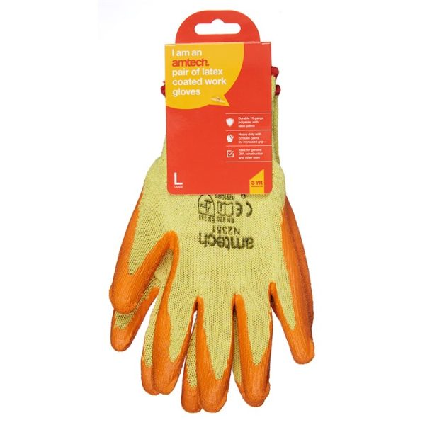 Large (Size 9) Latex palm coated gloves