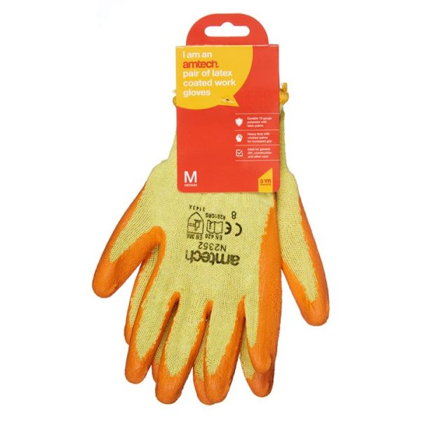 Medium (Size 8) Latex palm coated gloves