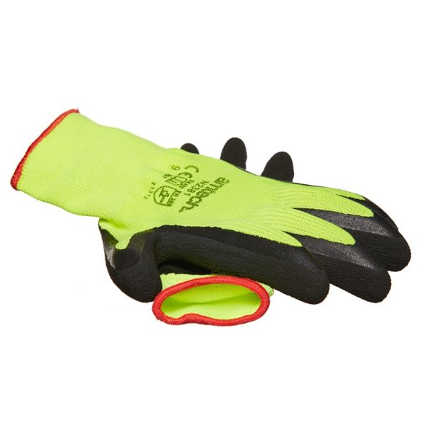 Large (Size 9) Hi-Vis latex coated gloves