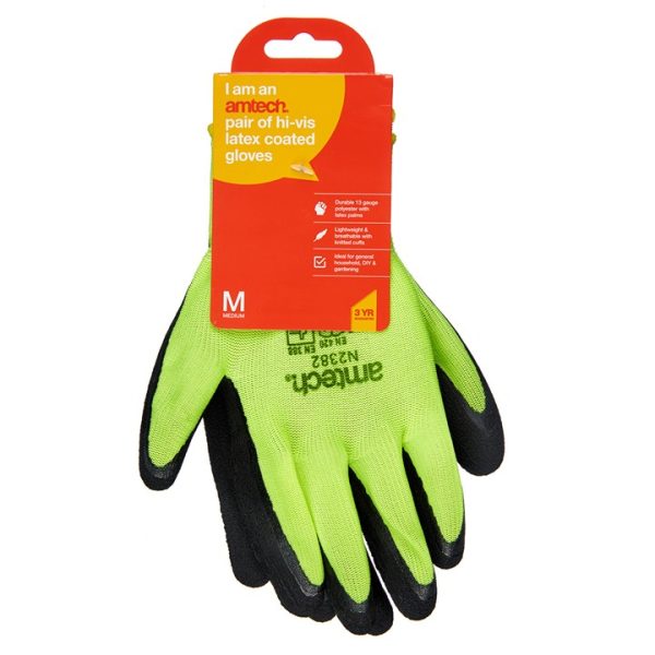 Medium (Size 8) Hi-Vis latex coated gloves