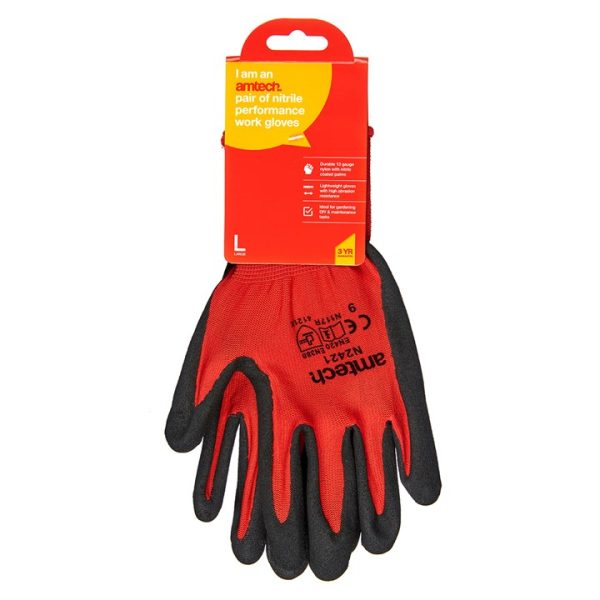 Large (Size 9) Nitrile performance work gloves