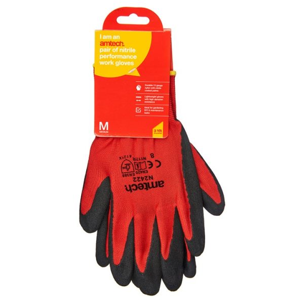 Medium (Size 8) Nitrile performance work gloves