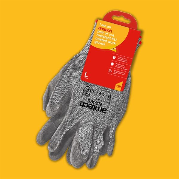 Cut resistant PU coated work gloves (Size 9)