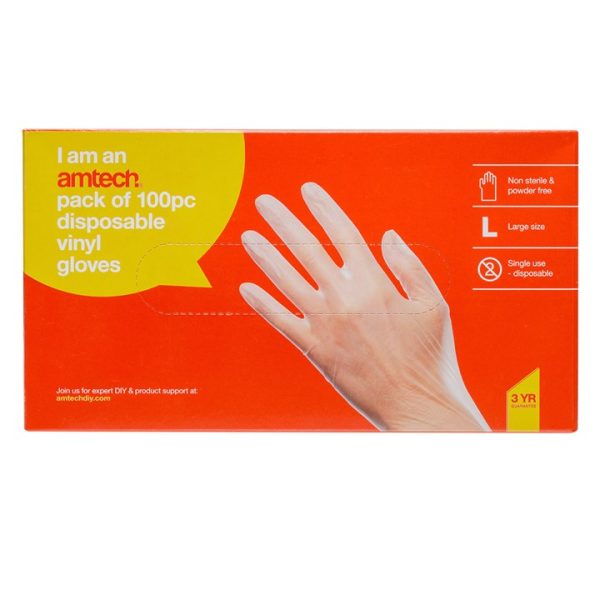 Disposable vinyl gloves size L (100 pack)