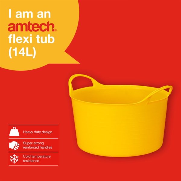 Amtech Yellow Flexi Tub (14L Capacity)