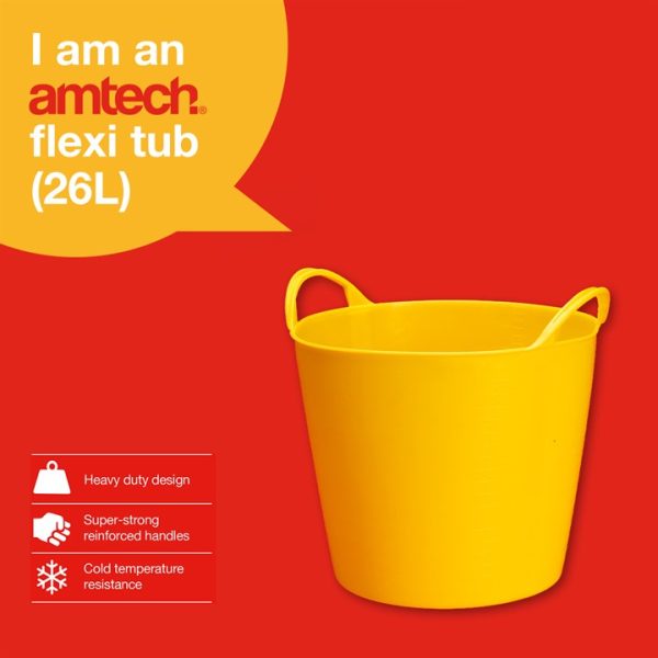 Amtech Yellow Flexi Tub (26L Capacity)