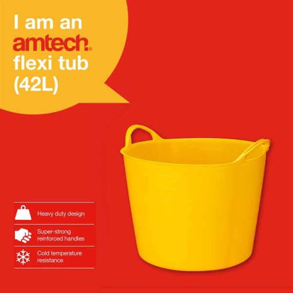 Amtech Yellow Flexi Tub (42L Capacity)